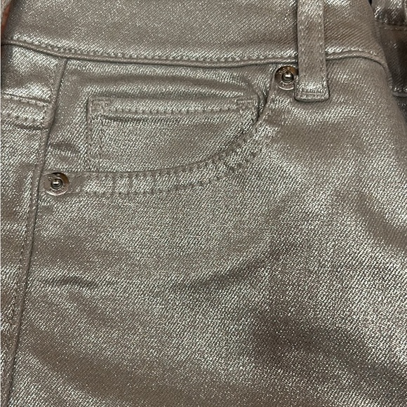 NWT GAP Shiny Silver High-Rise stretch pants Size 10 - Picture 9 of 10